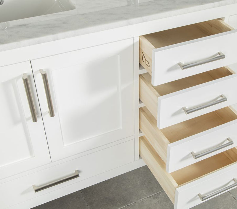 Ashley 72" White Double Bowls Bathroom Cabinet
