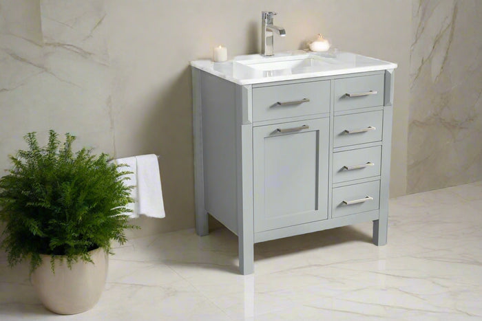 Fawna 30" Gray Bathroom Cabinet