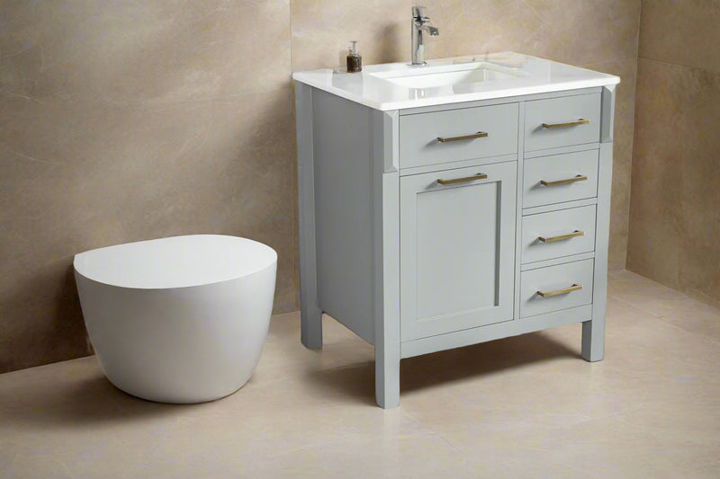 Fawna 30" Gray Bathroom Cabinet