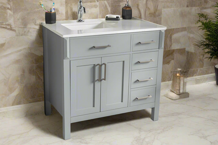 Fawna 36" Gray Bathroom Cabinet