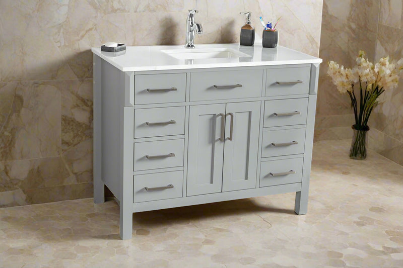 Fawna 42" Gray Bathroom Cabinet