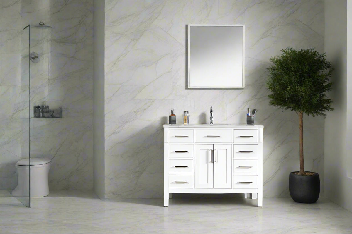 Fawna 42" White Bathroom Cabinet