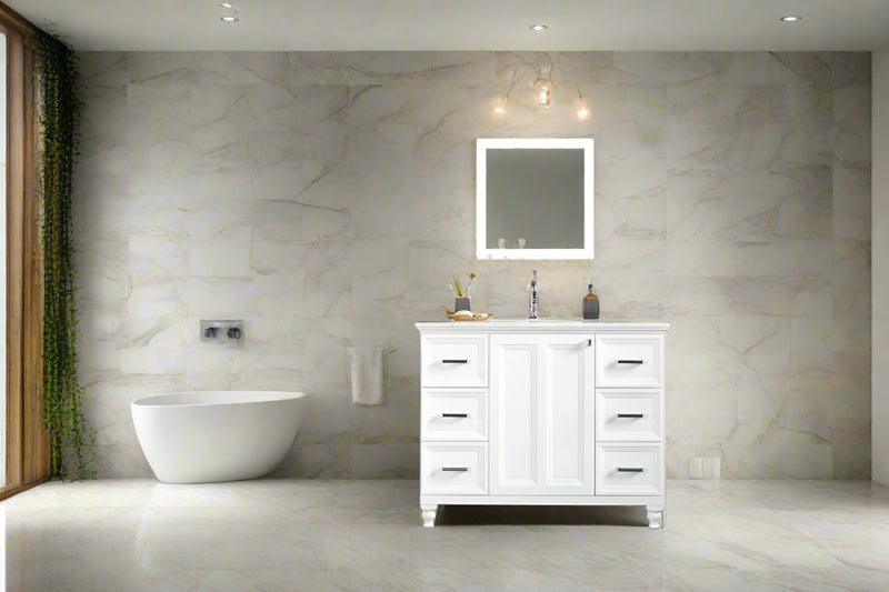 Isabel 42" White Bathroom Cabinet