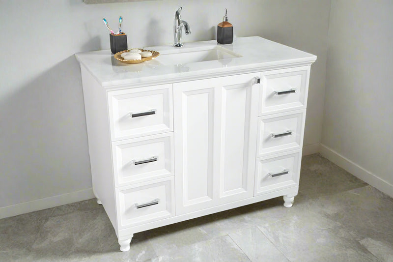 Isabel 42" White Bathroom Cabinet
