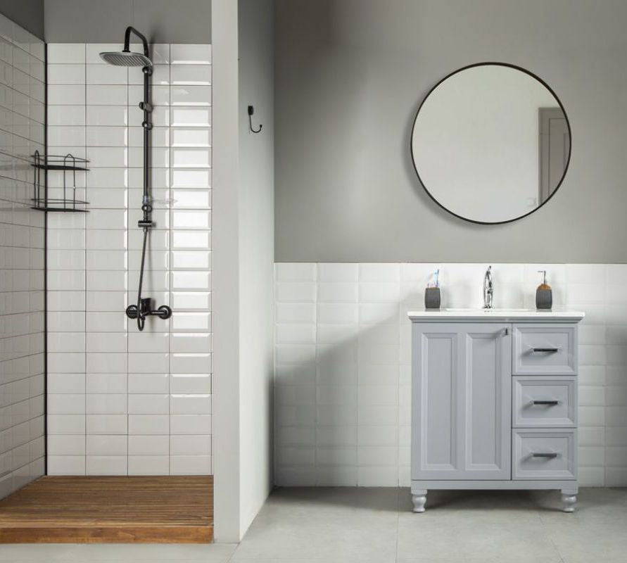 Isabel 30" Gray Bathroom Cabinet