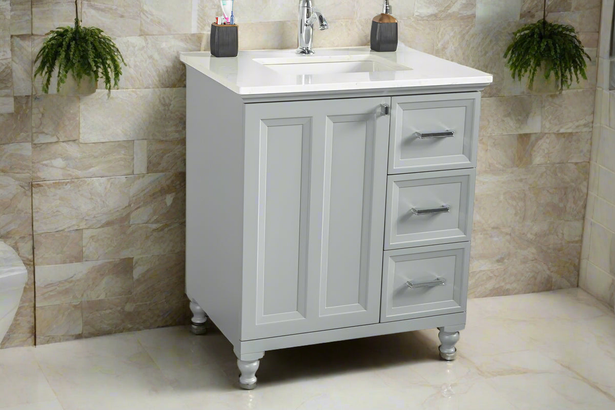 Isabel 30" Gray Bathroom Cabinet