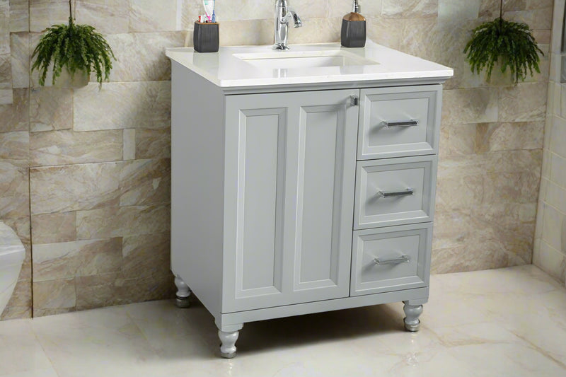 Isabel 30" Gray Bathroom Cabinet