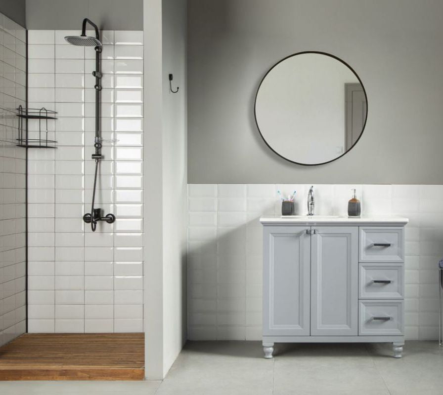 Isabel 36" Gray Bathroom Cabinet
