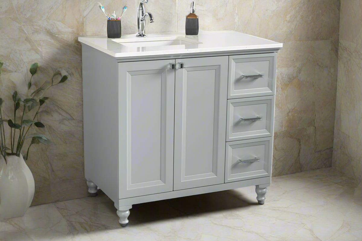 Isabel 36" Gray Bathroom Cabinet