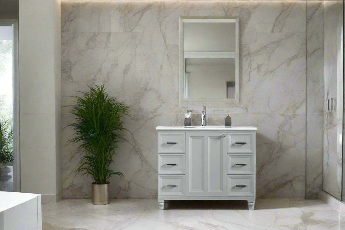 Isabel 42" Gray Bathroom Cabinet