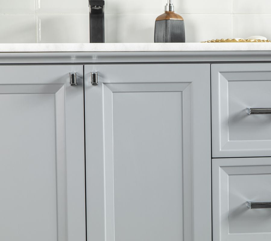 Isabel 60" Gray Double Bowls Bathroom Cabinet