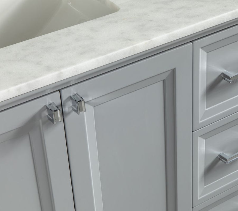 Isabel 60" Gray Double Bowls Bathroom Cabinet