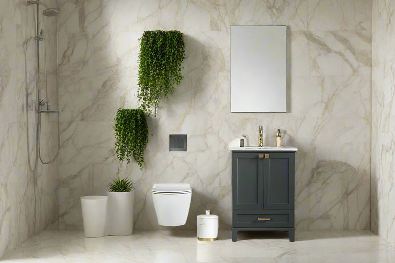 Paloma 24" Dark Gray Bathroom Cabinet