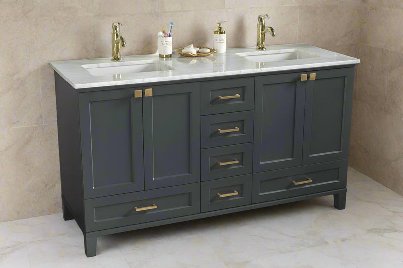 Paloma 60" Dark Gray Double Bowls Bathroom Cabinet