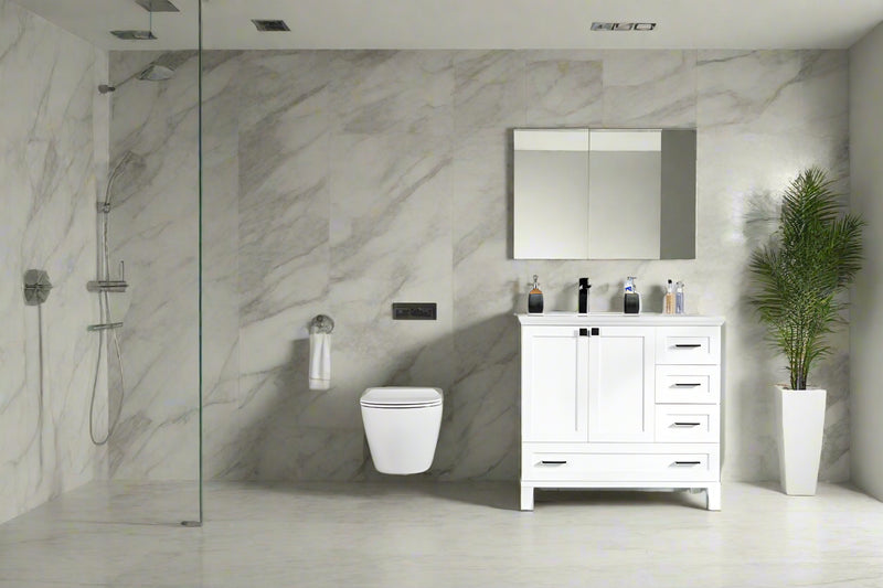 Paloma 36" White Bathroom Cabinet