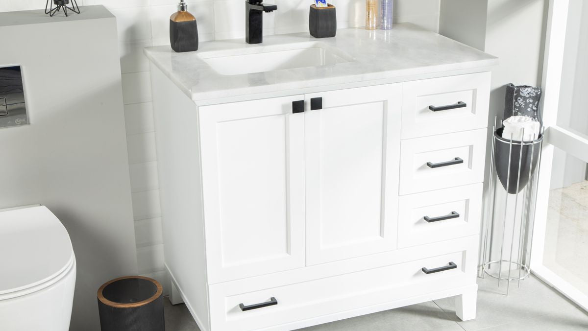 Paloma 36" White Bathroom Cabinet