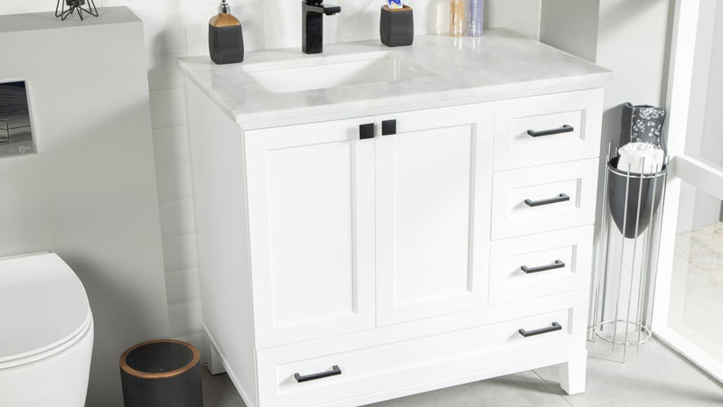 Paloma 36" White Bathroom Cabinet
