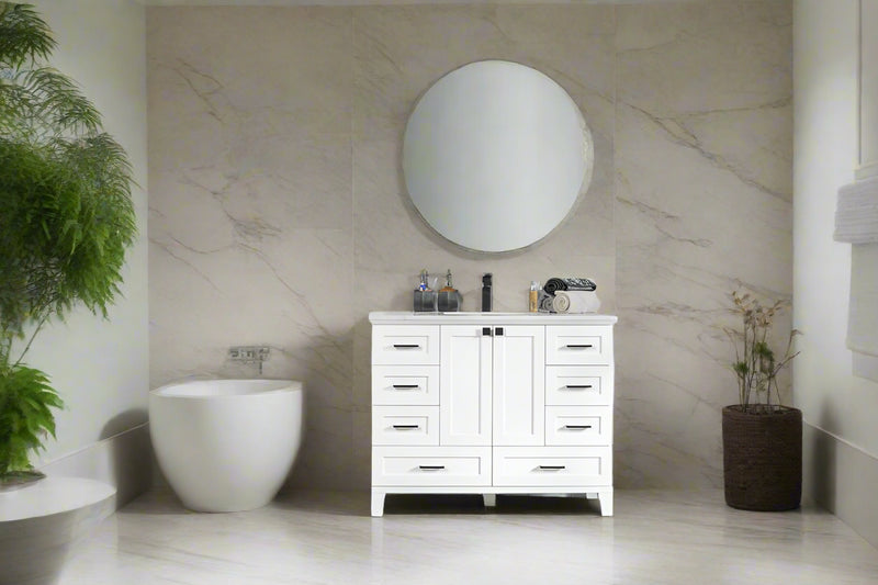Paloma 42" White Bathroom Cabinet