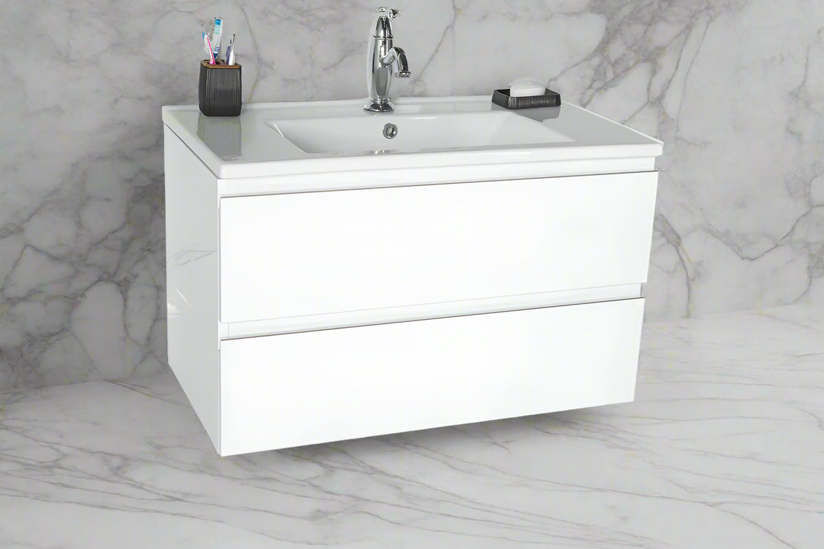 Simena 30" White Bathroom Cabinet