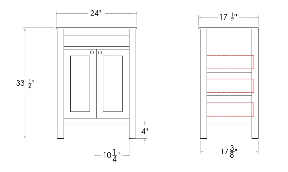 Aria 24" Black Bathroom Cabinet