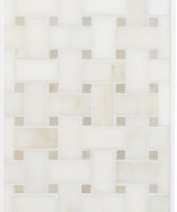 Basketweave – Calacatta Oliva | White Onyx NO Rust