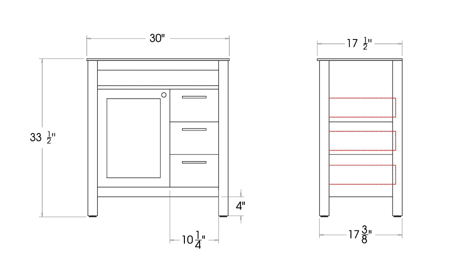 Aria 30" Black Bathroom Cabinet