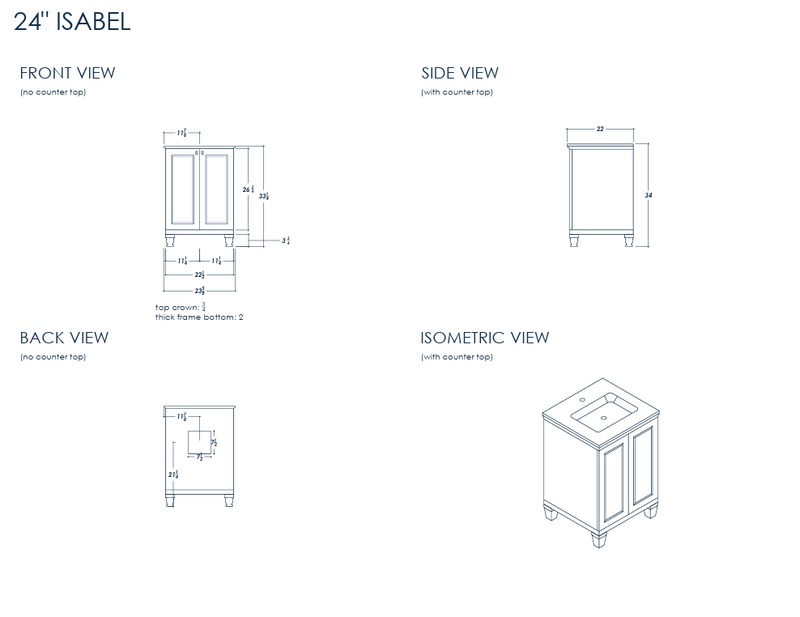 Isabel 24" Gray Bathroom Cabinet