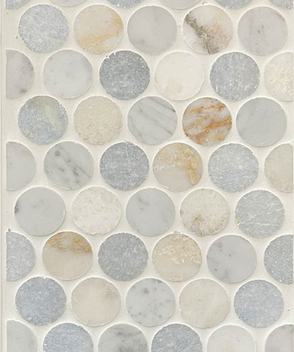 1″ Dots – Azul Cielo | Carrara | Calacatta