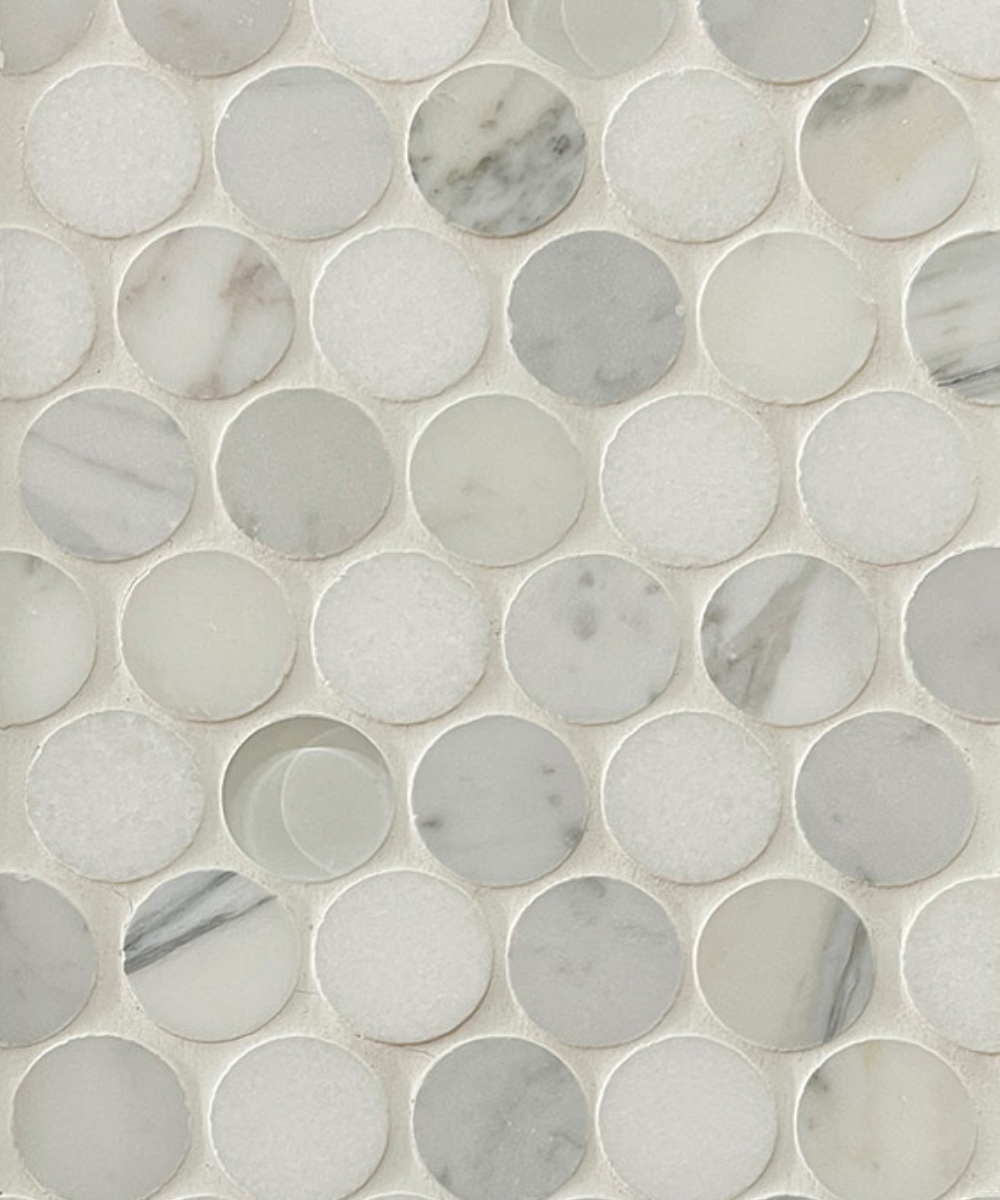 1″ Dots – Bianco Carrara | White Glass Statuary | Statuary