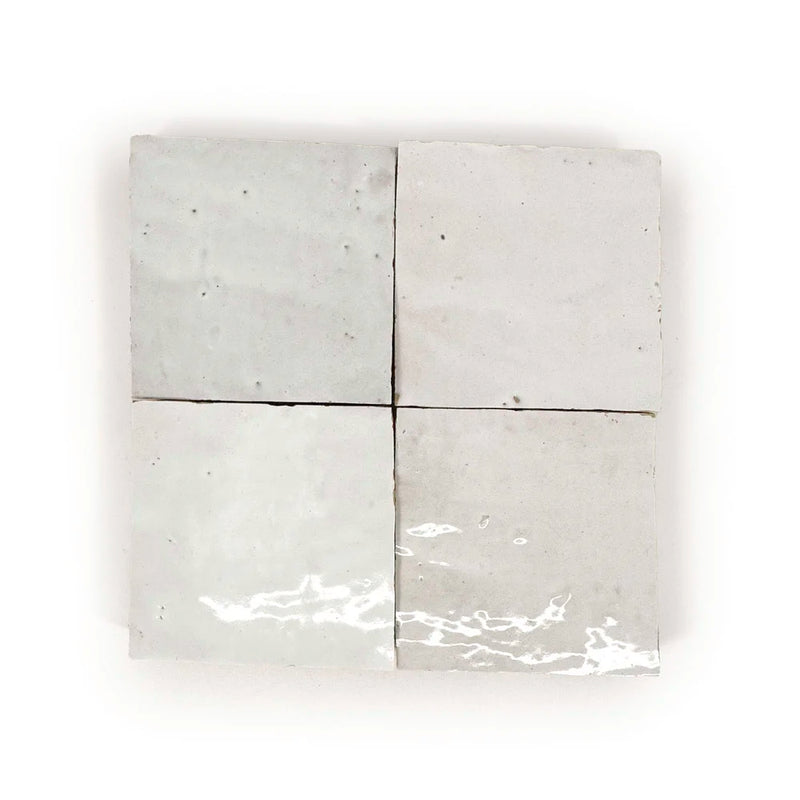 Zellige Atlas White 4" × 4"