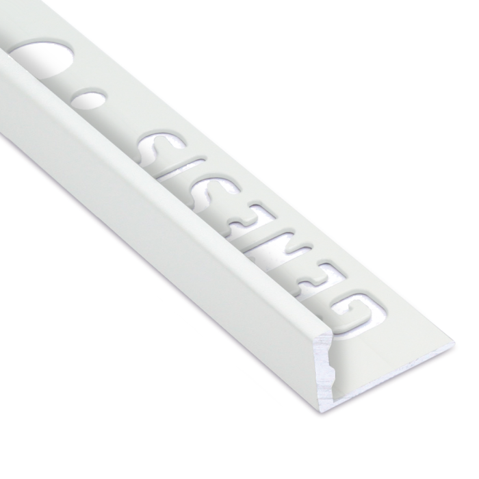 3/8" x 8' Metal Trim L Shape White (10mm)