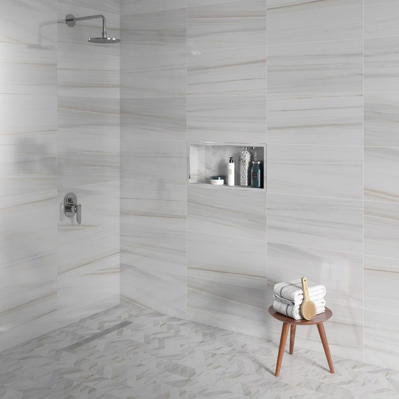 Alustra Majestic White Lasa 12" x 24"