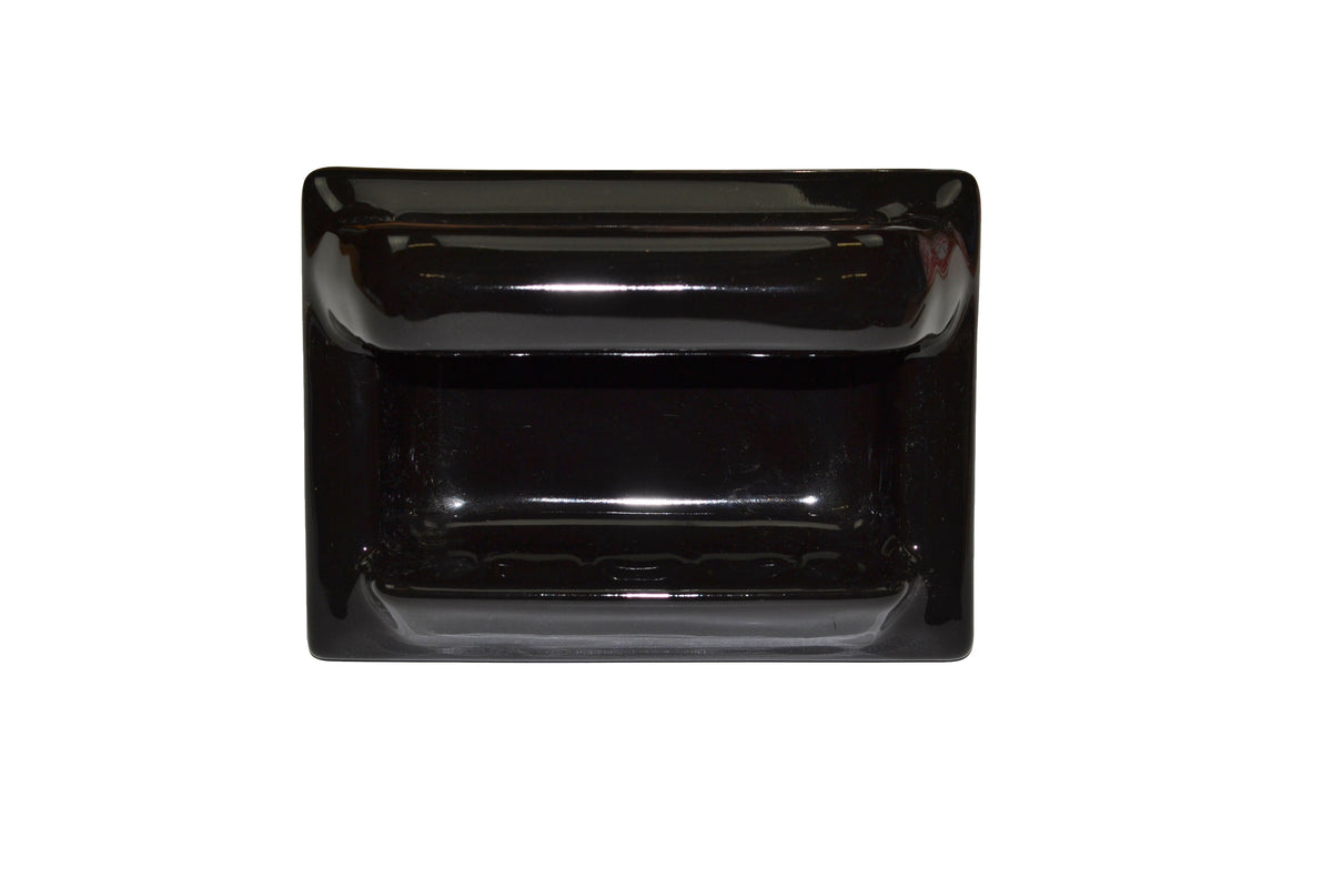 Soap Dish with Rail - Black 4"x6" - Semi-recessed