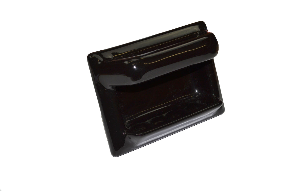 Soap Dish with Rail - Black 4"x6" - Semi-recessed