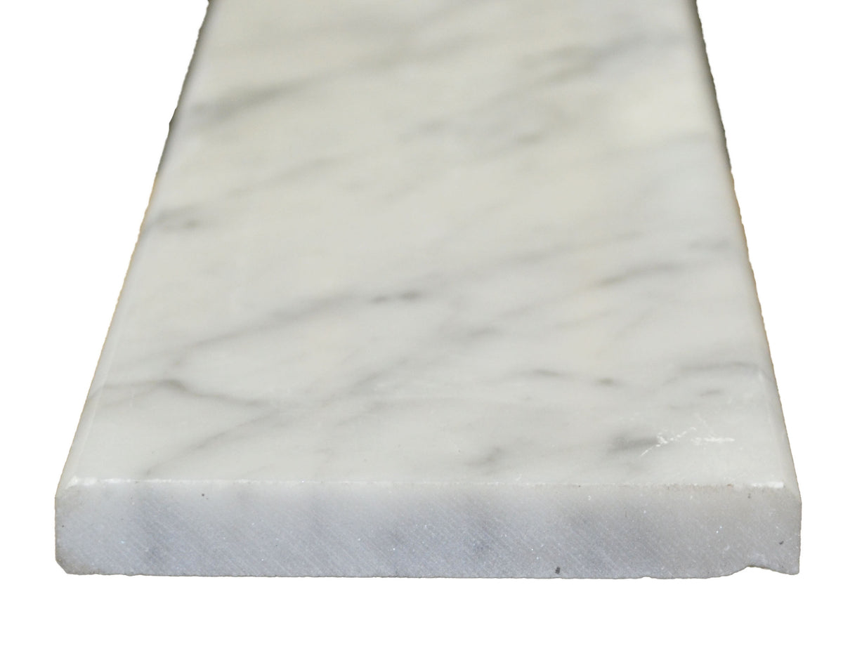 36" x 4" x 5/8" White Carrara Saddle