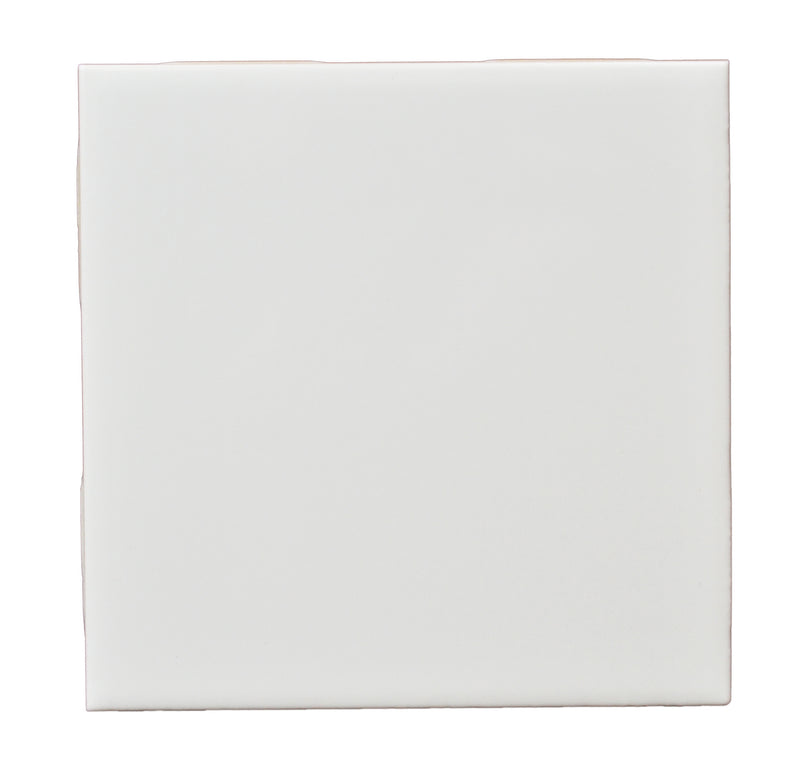 12 Ceramic White Tiles Glazed 4 1/4 x 4 4/14 with Cork Backing Pads