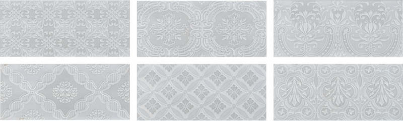 Chantilly Maiolica Tender Gray Deco 4" x 10"