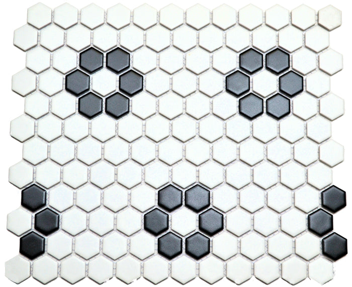 1" White Flower Hex