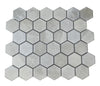 2" Gray Porcelain Marble Hex